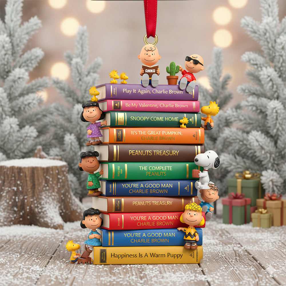 Cute Characters Book Stack Acrylic Ornament Personalized Gifts For Christmas 02ohtn051125