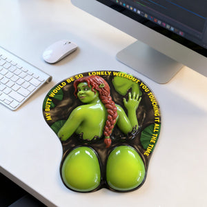 Playful Green Desk Buddy 3D Mouse Pad - Personalized Gift 01HULU160126