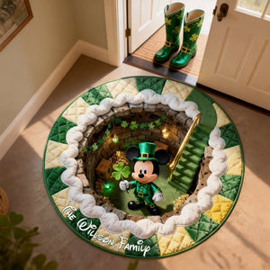 Lucky Clover Round Mat - Personalized Patrick's Day Gifts 02PGLU050226
