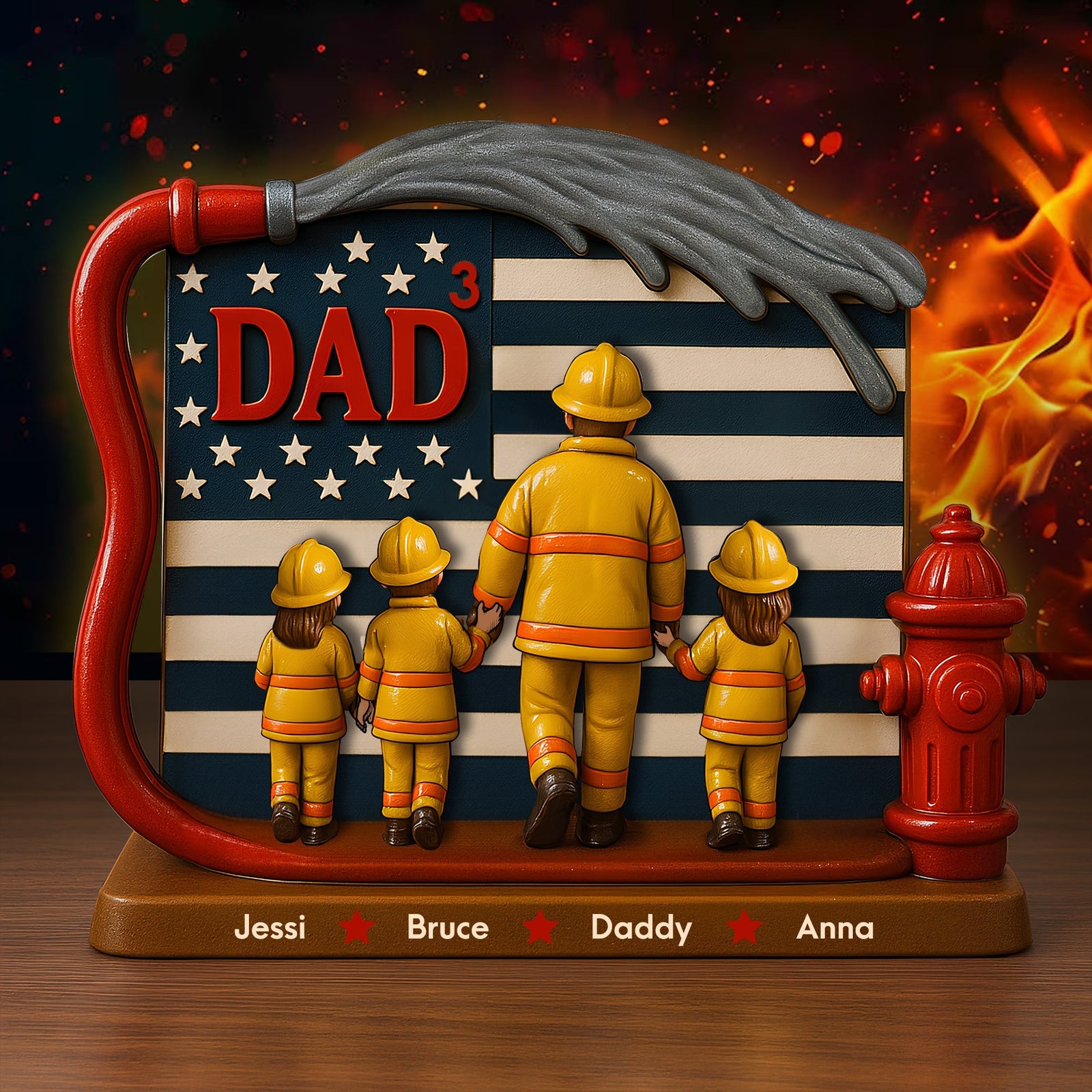 Firefighter Dad Acrylic Plaque - Personalized Gifts For Father 02TOLU260425-Homacus