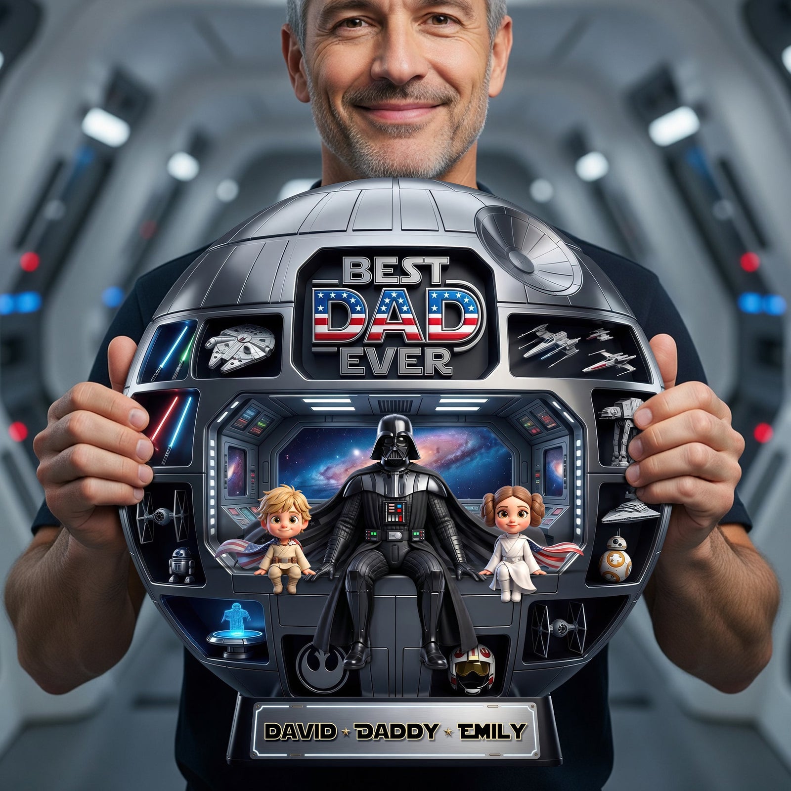 Dad Space Station Acrylic Plaque, Personalized Gifts For Dads 02qhqn150526