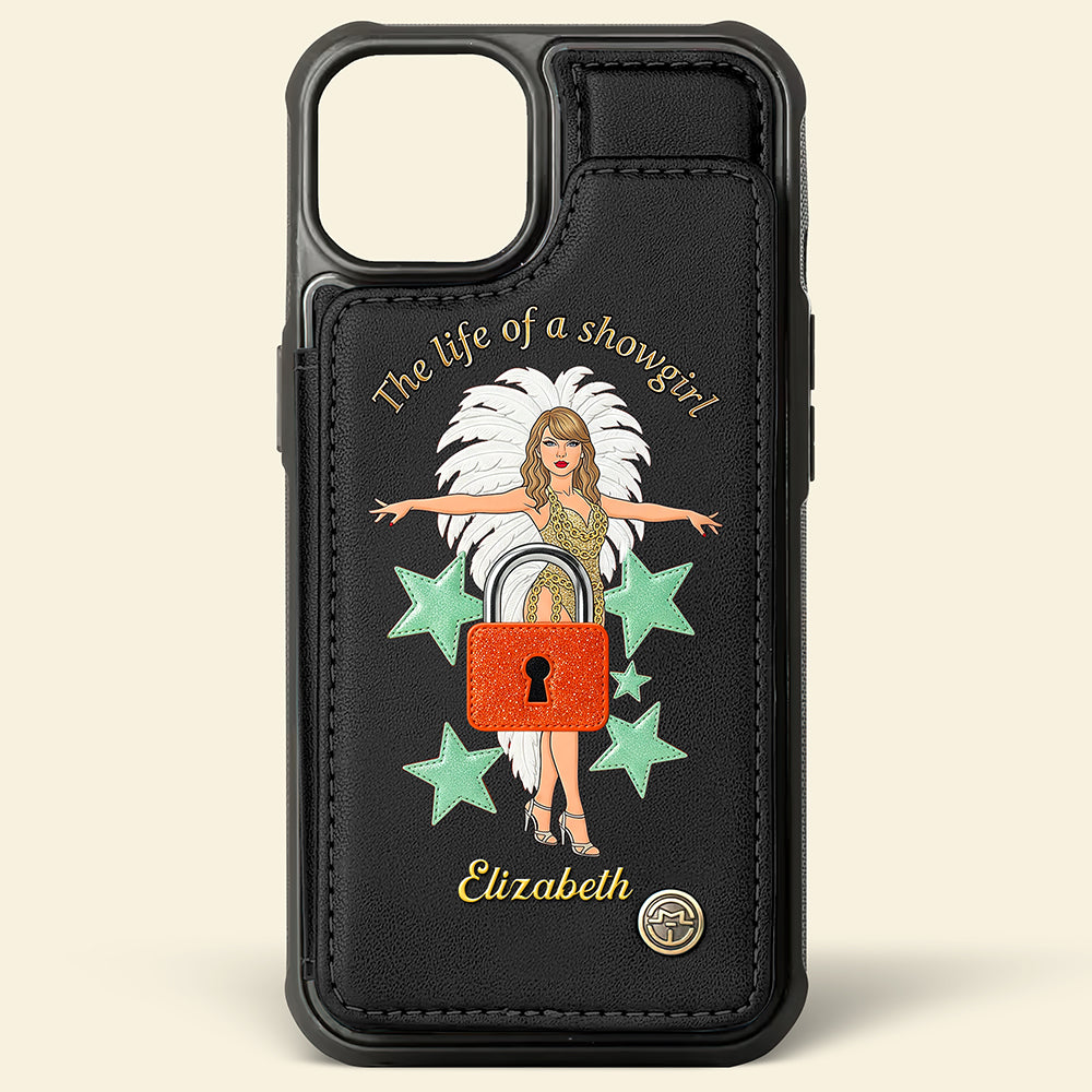 Show Girl Style Leather Flip Wallet Phone Case - Personalized Gifts For Music Fans 03naqn200825