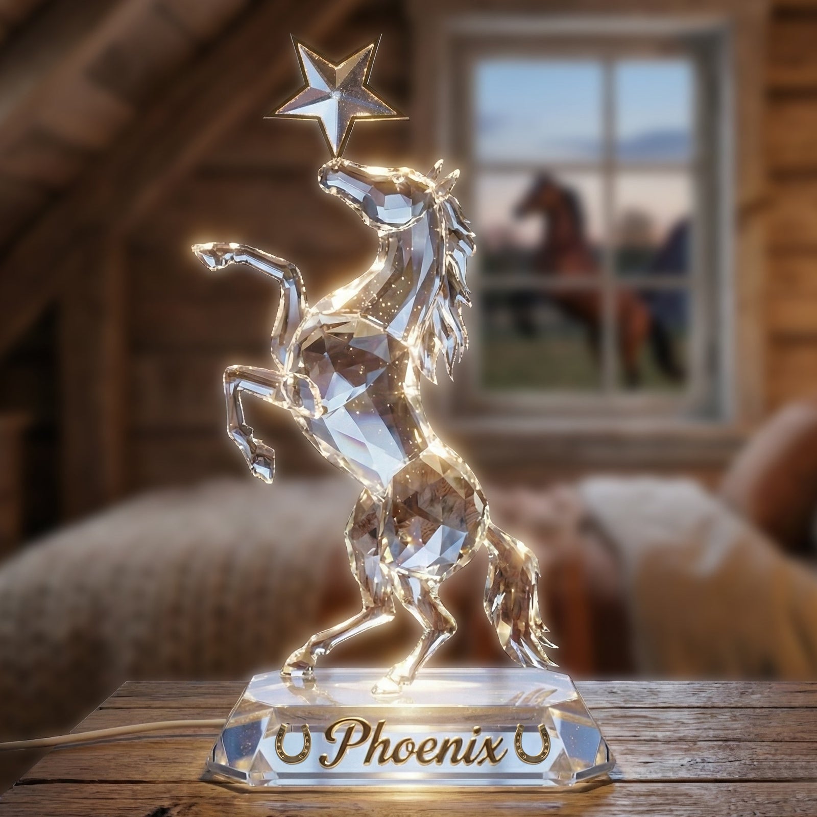 Charming Horse Rear Up Light Box - Personalized Gifts For Horse Lovers 01qhqn251225