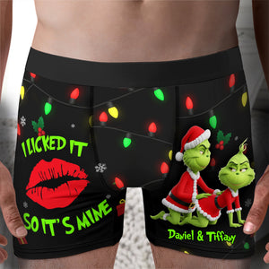 Playful Green Couple Christmas Boxers - Personalized Gifts For Him 02NALU160925