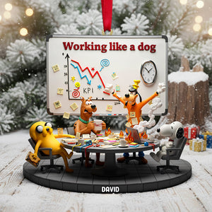 Working Like A Dog Christmas Ornament Personalized Funny Gifts For Coworkers 03patn171125
