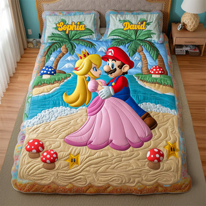 Romantic Couple Quilt Bed Set Personalized Gifts For Couple 02TGDT170725