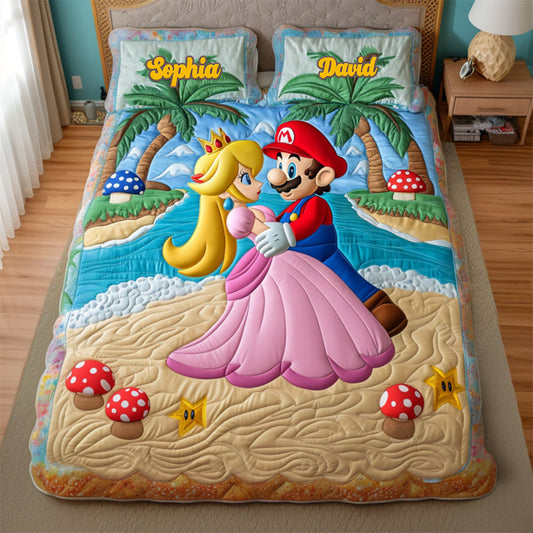 Romantic Couple Quilt Bed Set Personalized Gifts For Couple 02TGDT170725