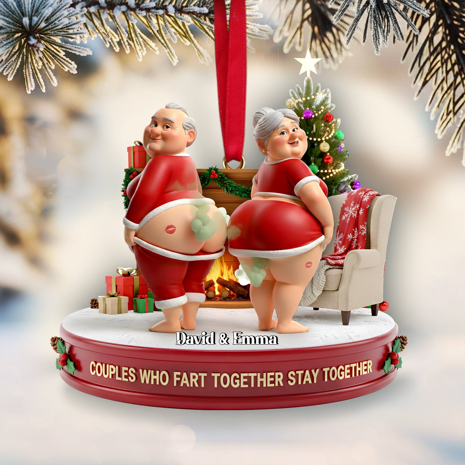 Funny Old Couple Ornament Personalzied Christmas Gifts 04OHLU211125