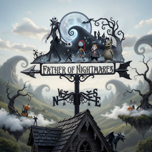Spooky Father and Kids Metal Weather Vane  - Personalized Gifts For Dad 01nalu140526
