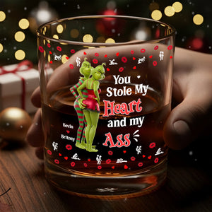 Cheeky Green Couple Christmas Glass Mug Personalized Gifts For Couple 03NADT150925