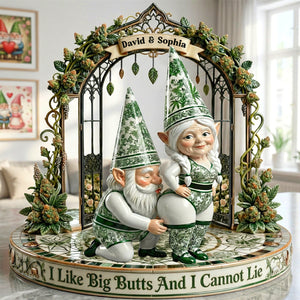 Funny Gnome Couple Acrylic Plaque - Personalized Gifts For Couple Plaque 04TGQN240126