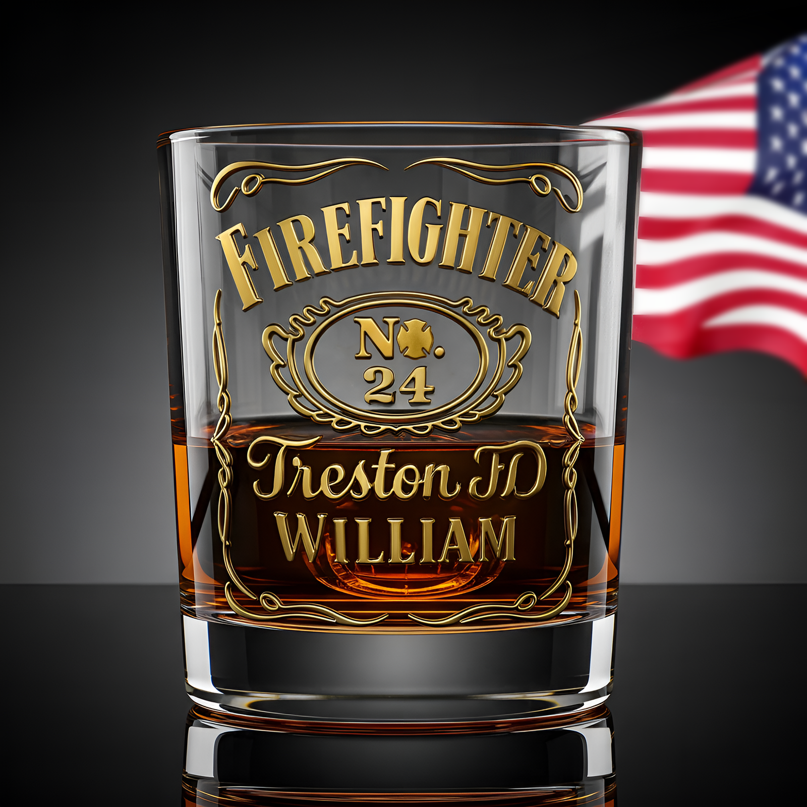 Firefighter Label Whiskey Glass - Personalized Gifts For Firefighter (Retiree & On Duty) 03QHLU070825