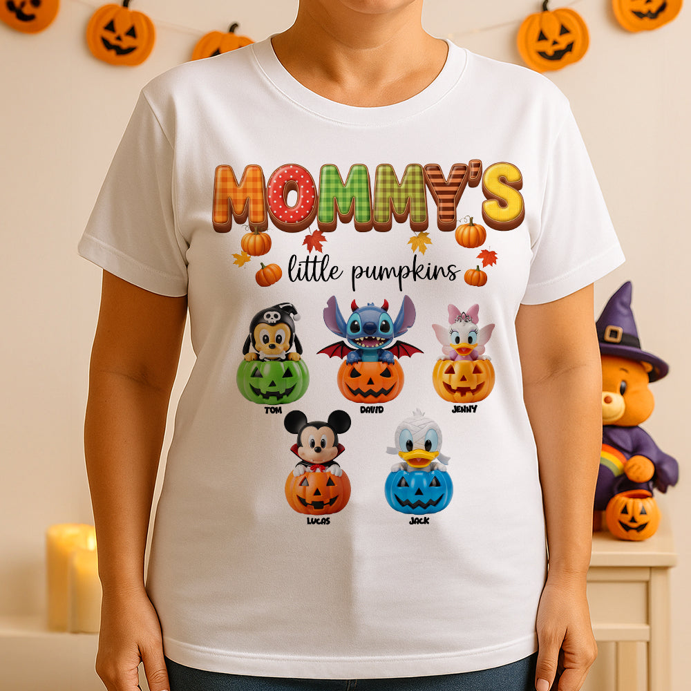 Little Pumpkins Personalized Halloween Gifts For Grandma And Mom Shirt 04pgtn220825