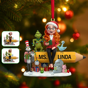 Teacher Acrylic Ornament - Personalized Gift For Teacher Christmas Ornament 03NAMG290925