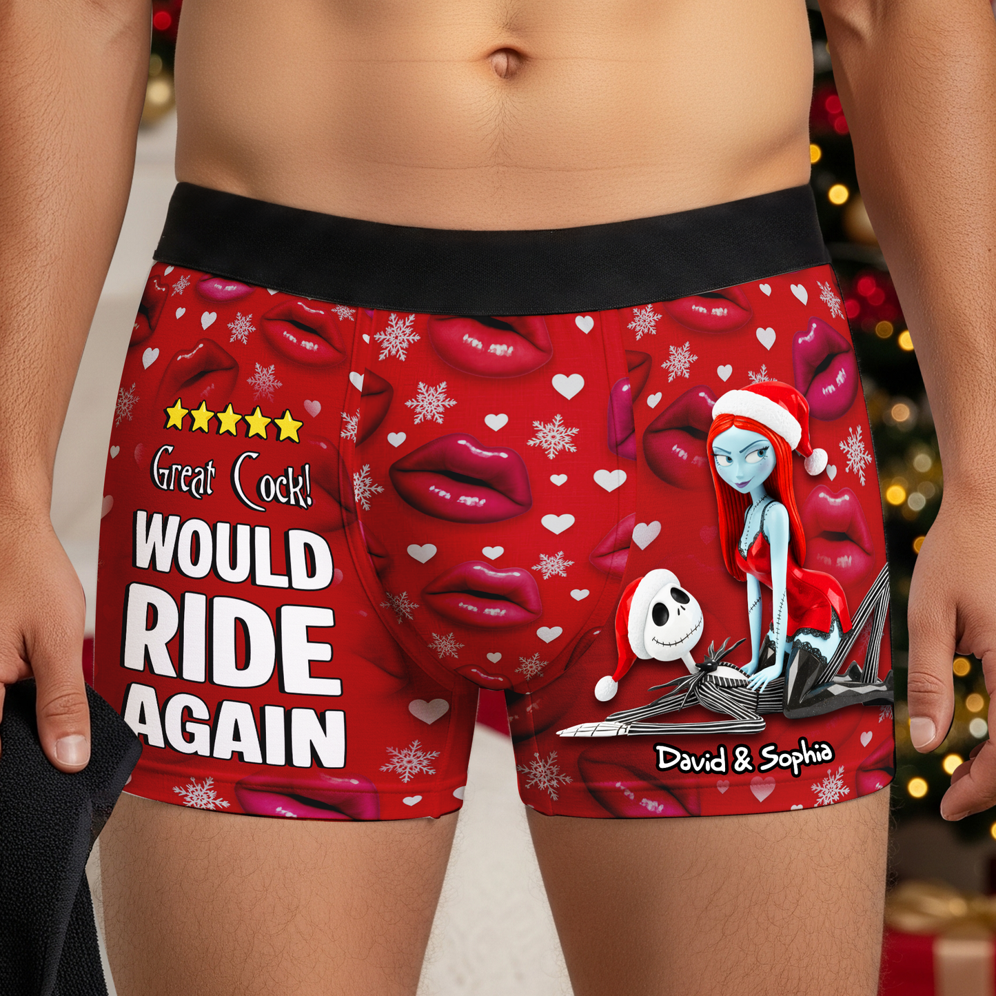 Playful Couple Men Boxers - Personalized Christmas Gifts For Him 02NALU220925