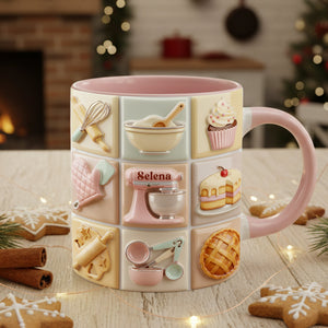Bake With Love Accent Mug - Personalized Gifts For Bakers 04TOLU241025
