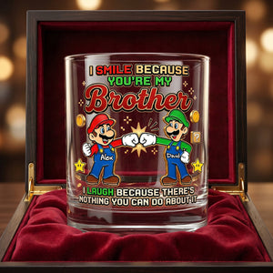 My Brother Best Brotherhood 11oz Round Glass - Personalized Gifts For Brother Glass 02NADH110626