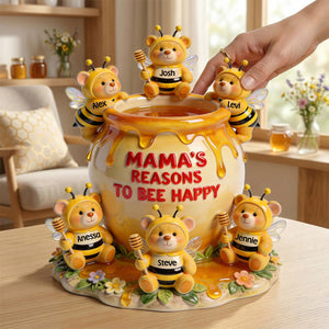 Reason To Bee Happy Bee Mom And Kids Acrylic Plaque - Personalized Gifts For Mother's Day Plaque 01TOMG190326