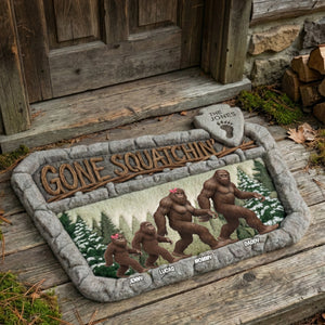 Bigfoot Family Shaped Doormat - Personalized Gifts For Wildlife Family 02qhtn181225
