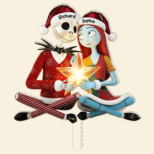Spooky Couple Christmas Tree Topper - Personalized Gifts For Couple 02toqn201125