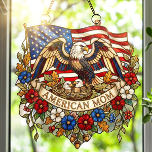 American Eagle Mom Suncatcher Ornament - Personalized Gifts For Mother 01paqn020326
