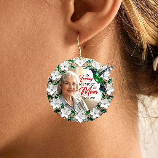 Hummingbird from Heaven Earrings – Custom Photo Gift in Memory of a Loved One 01qhqn310725