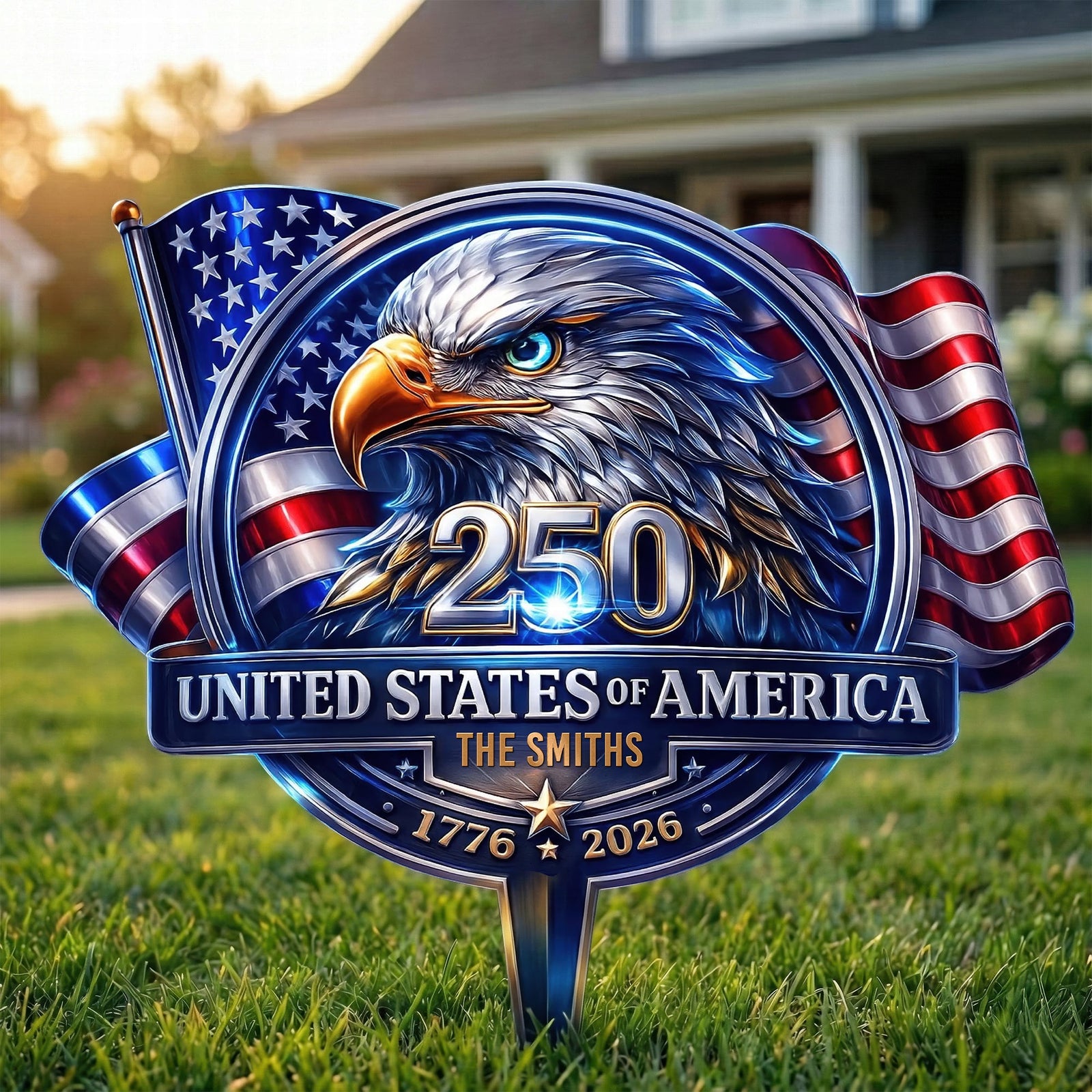 Fierce American Eagle Metal Sign - Personalized Gifts For Patriots 05qhqn250226