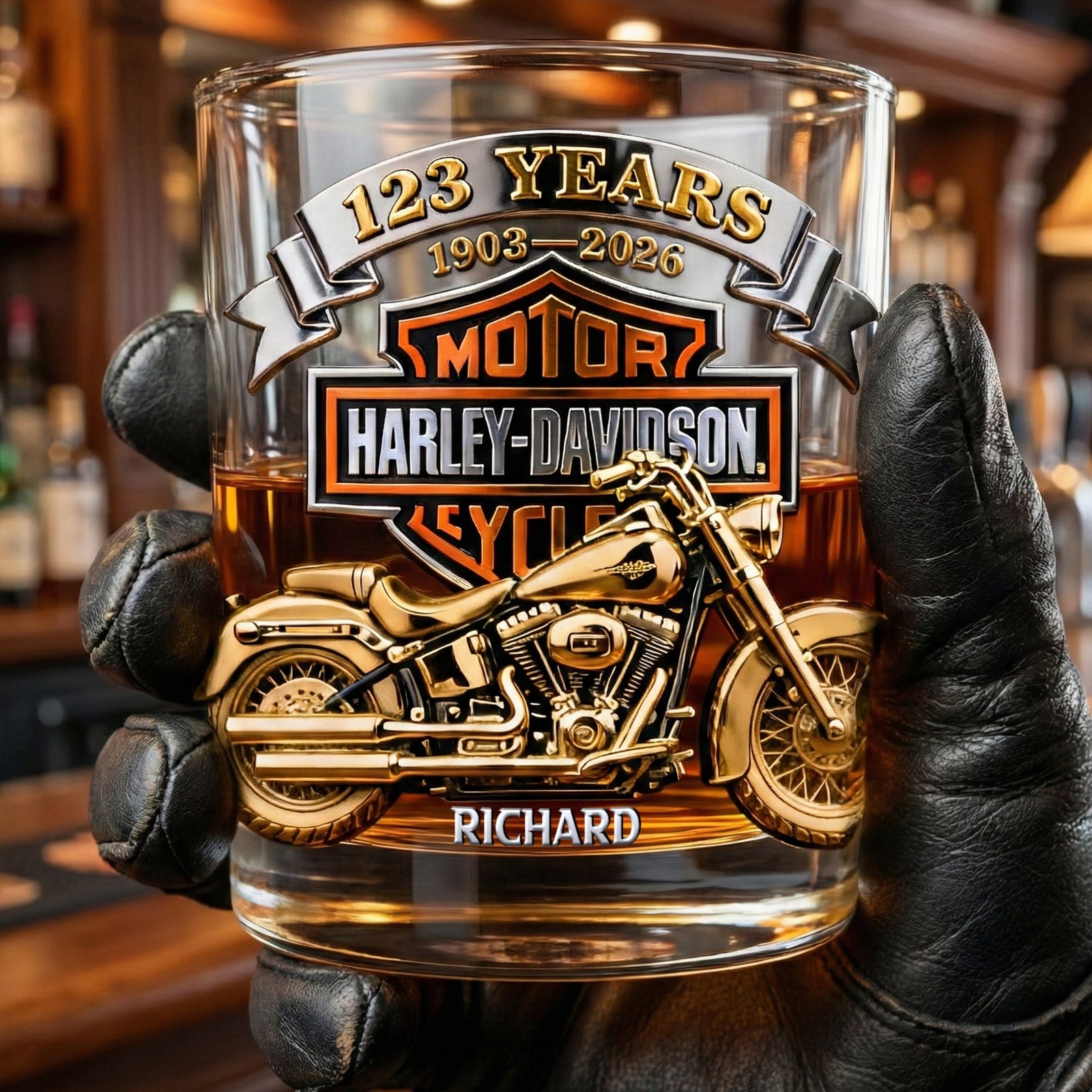 Biker Anniversary Round Glass - Personalized Gifts For Motorcycle Lovers 02naqn240226