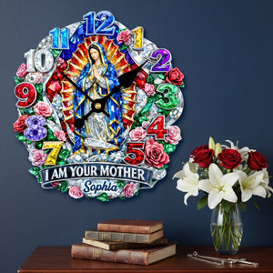 Our Lady of Guadalupe Acrylic Clock - Personalized Gifts For Christian 02huqn231225