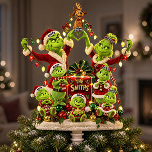 Mischievous Family Christmas Tree Topper - Personalized Gifts For Family 01pata011026