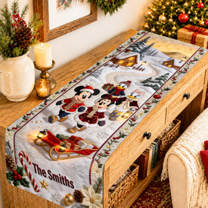 Christmas Mouse Family Table Runner - Personalized Gifts For Family 01pgqn290826