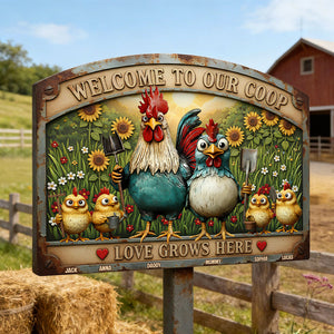 Chicken Coop Metal Sign Personalized Gifts For Family 06pgtn111225