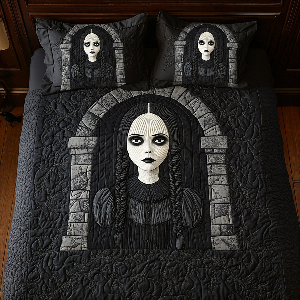 Creepy Gothic Quilt Bedding Set Special Line - Halloween Gifts For Horror Movie Fans 02tgqn230825