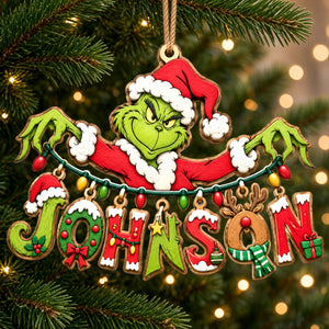 Name Art Mischievous String Ornament, Personalized Gifts For Christmas 05qhlu110926-Homacus