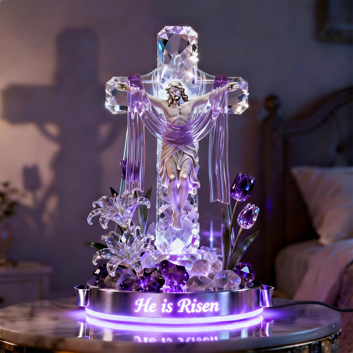 Jesus On The Cross Light Box - Personalized Gifts For Christians 03tgmg300126