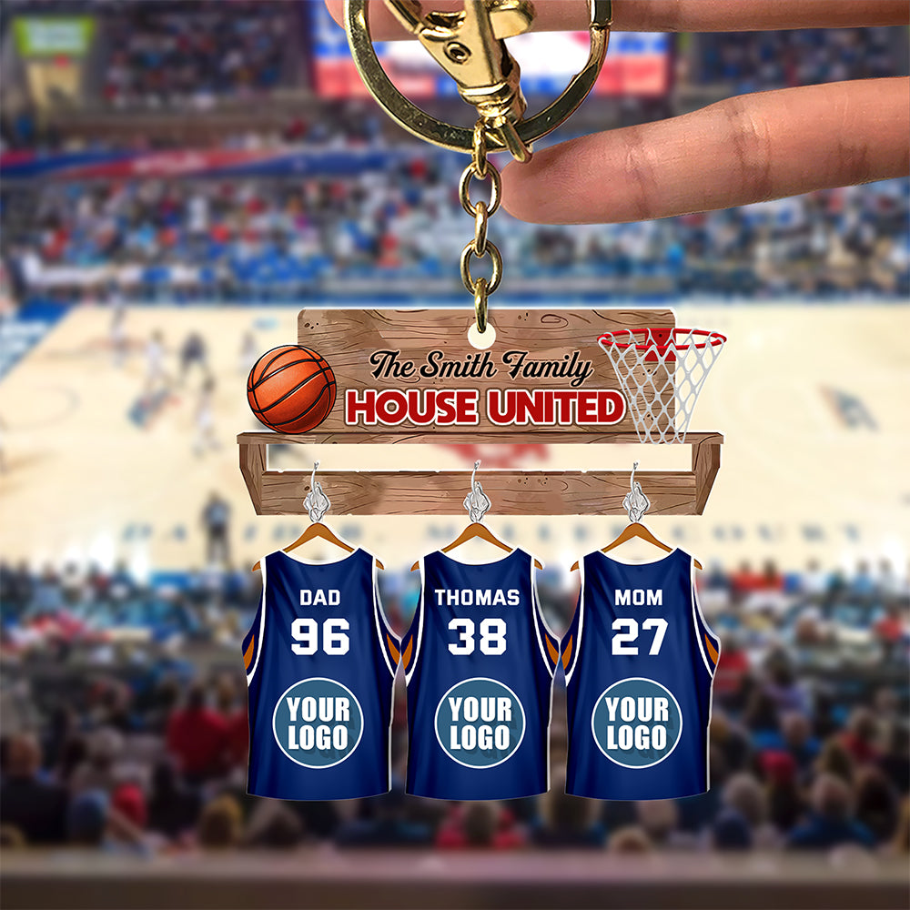 Basketball House United Personalized Gifts For Family Keychain 03HUQN100725