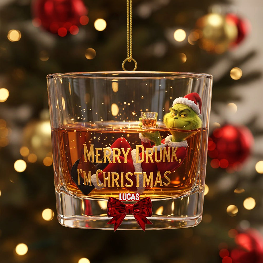 Personalized Funny Gifts For Drinking Lovers Christmas Ornament Merry Drunk - I'm Christmas 04pgtn071025