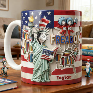 Patriotic Reading Coffee Mug - Personalized Gift For Reading Lovers 01PALU090226