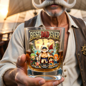 Anime Adventure Round Glass - Personalized Gifts For Dad 07toqn140526