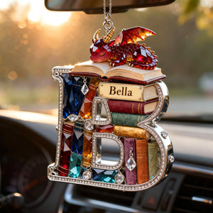 Fantasy Book Dragon Car Hanging Ornament, Personalized Gifts For Book Lovers 01qhtn130126
