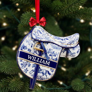 Equestrian Saddle Ornament - Personalized Christmas Gift For Horse Riding Lovers 03PGLU221025