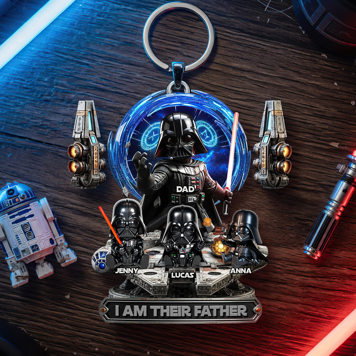 I Am Their Father Keychain - Personalized Gifts For Dad 04TODT110526
