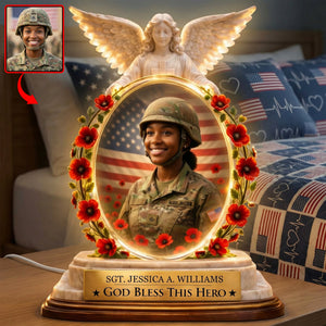 God Bless This Hero - Veteran Memorial Light Box - Custom Photo Gifts For Heaven 03tyqn070426