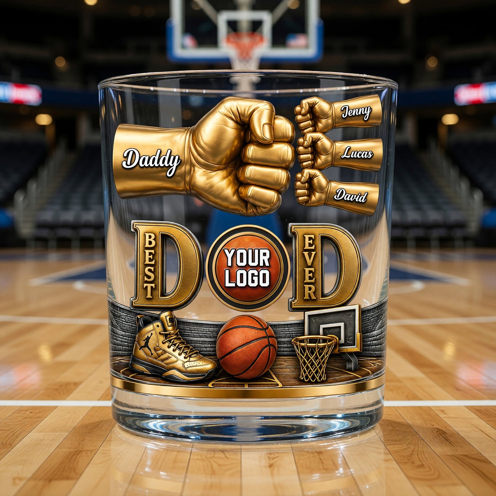Sport Lover Dad 11oz Round Glass - Personalized Gifts For Father's Day Glass 03NAQN010626