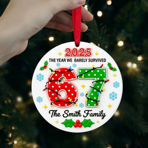 Family Survival Year Ceramic Ornament - Personalized Gift For Family 02HULU191125