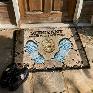 Proud To Serve Police Doormat - Personalized Gift For Police 03TGLU110226