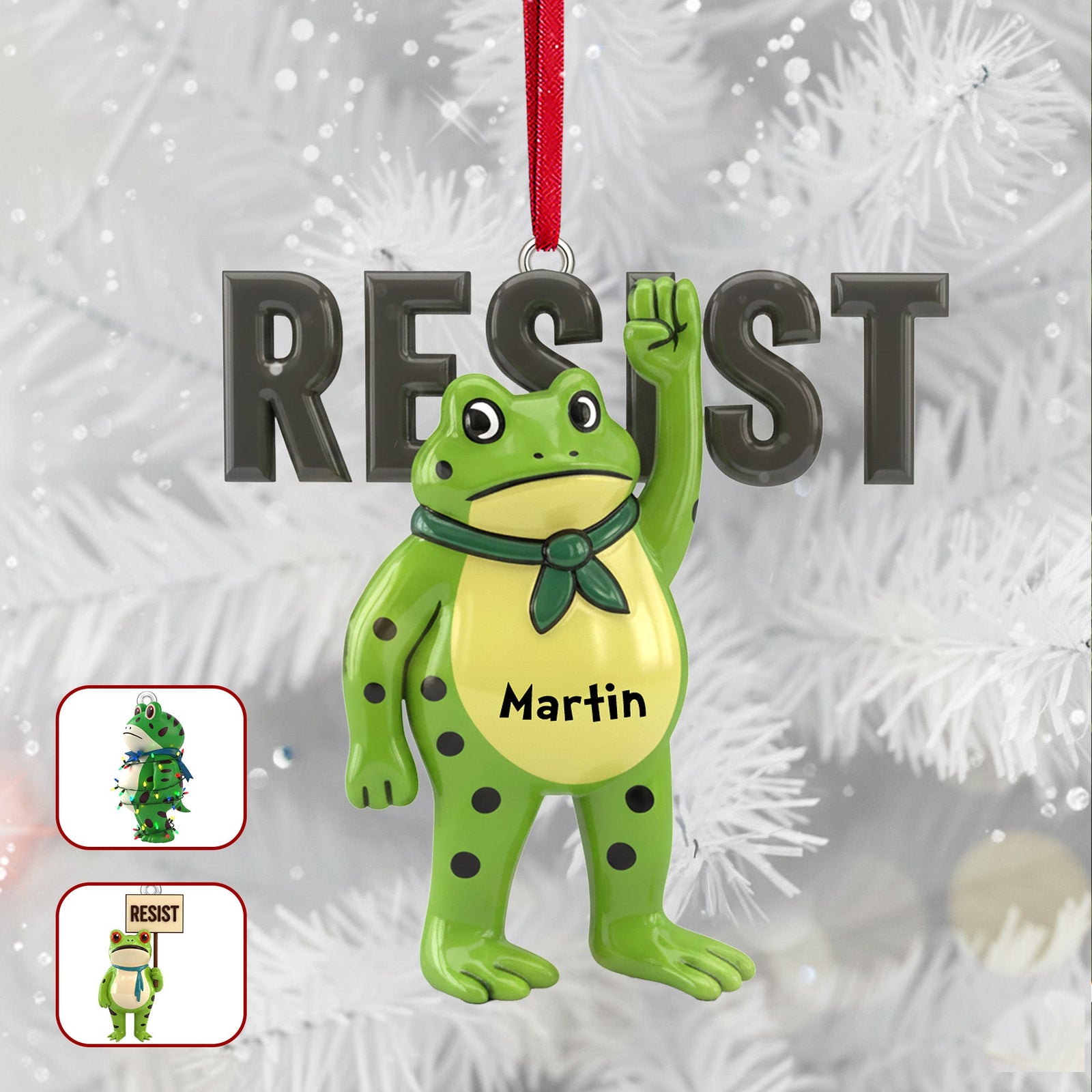 Cute Frog Ornament - Personalized Christmas Gifts 03namg241025-Homacus