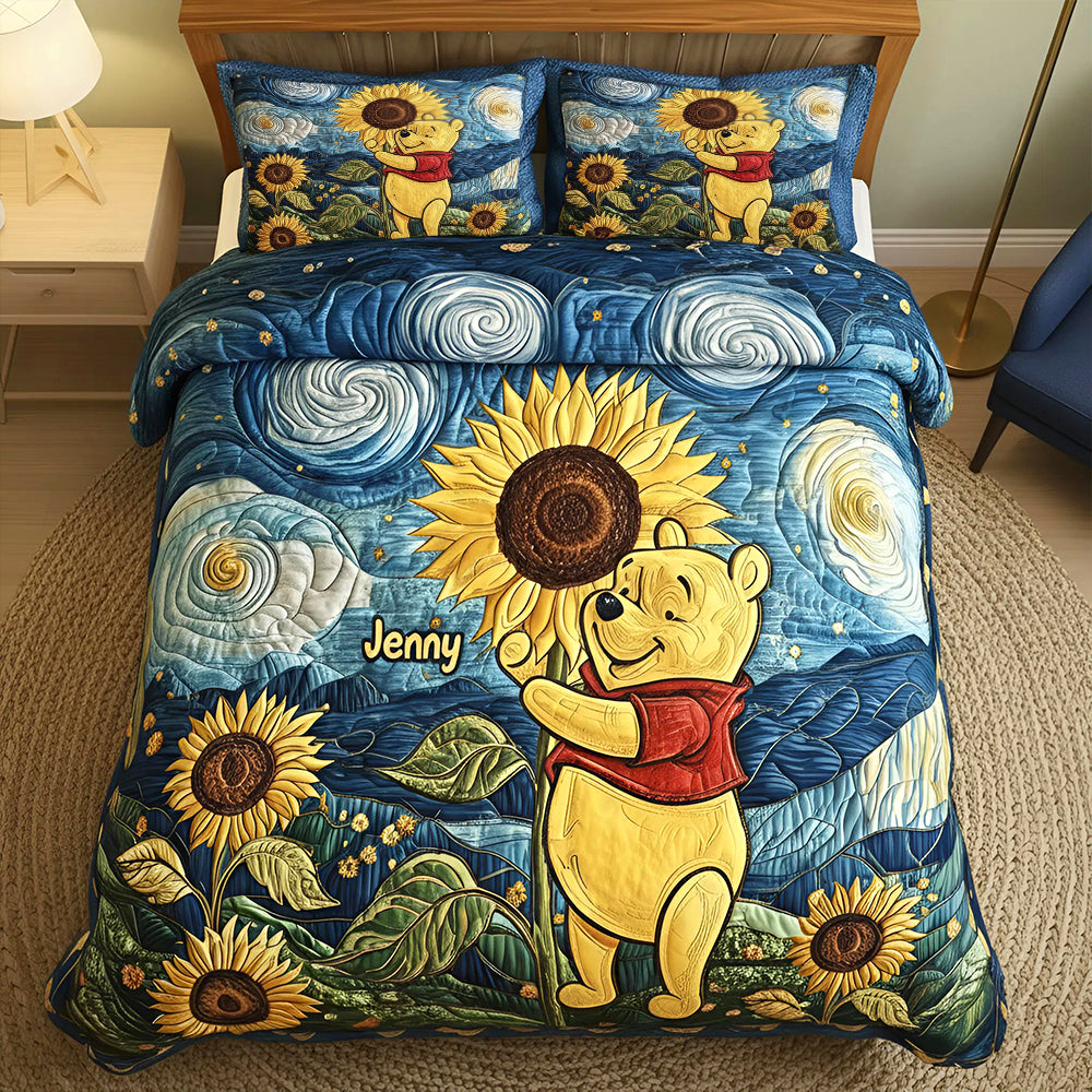 Personalized Gifts For Kid, Sunflower Quilt Bed Set Special Line 05natn080925