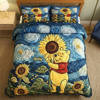 Personalized Gifts For Kid, Sunflower Quilt Bed Set Special Line 05natn080925