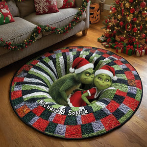 Funny Couple Quilted Round Mat - Personalized Gifts For Couple 02naqn250925